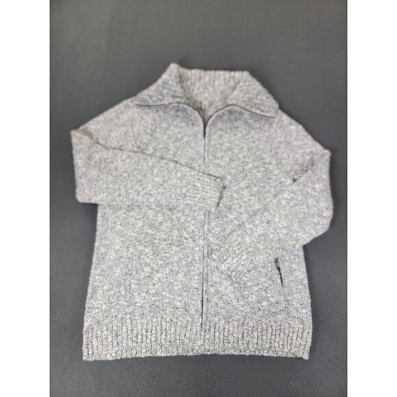 L.L. Bean Other - L.L.Bean Sweater Mens XL Gray White Marled Knit Cotton Full Zip Cardigan Pockets